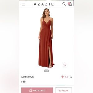 Azazie Davis bridesmaid dress in Rust